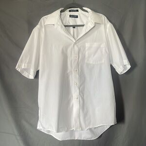 Puritan Men’s Button Down White Dress Shirt in Size Large